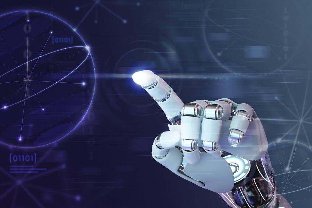 former l'intelligence artificielle enjeux, — Professionnel suivant une formation en intelligence artificielle sur ordinateur avec des graphiques et des algorithmes de machine learning affichés à l'écran
